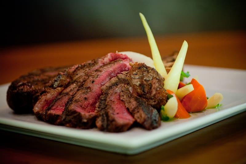 Wagyu steaks plated